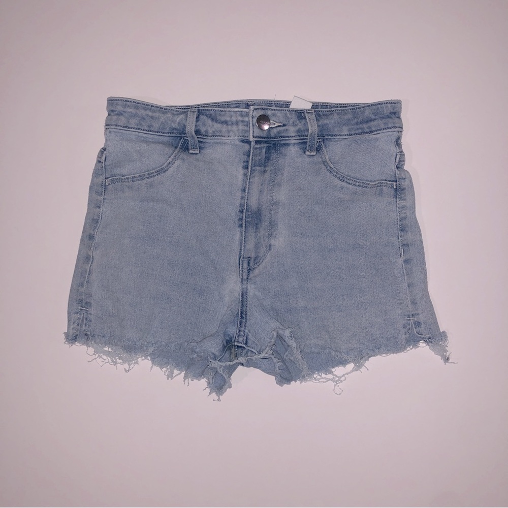 H&M Distressed Sexy High Waist Denim Shorts